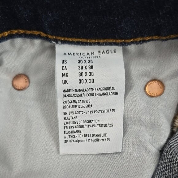American Eagle Flex Men's Dark Denim Blue Slim Flex Jeans Stretch Size 30 - Picture 11 of 16